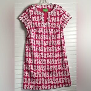 Pappagallo Pink& white Short Sleeve high
Midi Dress Barbiecore feminine size 16